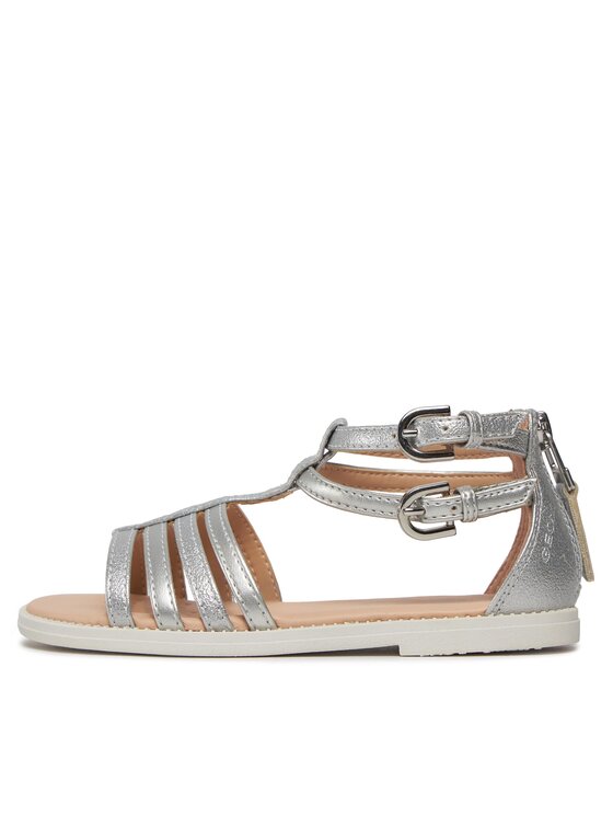 Geox Geox Sandály J Sandal Karly Girl J7235D 0QDAJ C1007 S Stříbrná