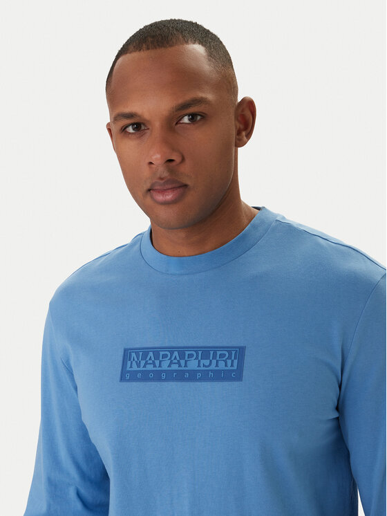 Napapijri Napapijri Marškinėliai ilgomis rankovėmis S-Box Logo NP0A8BC5 Mėlyna Regular Fit