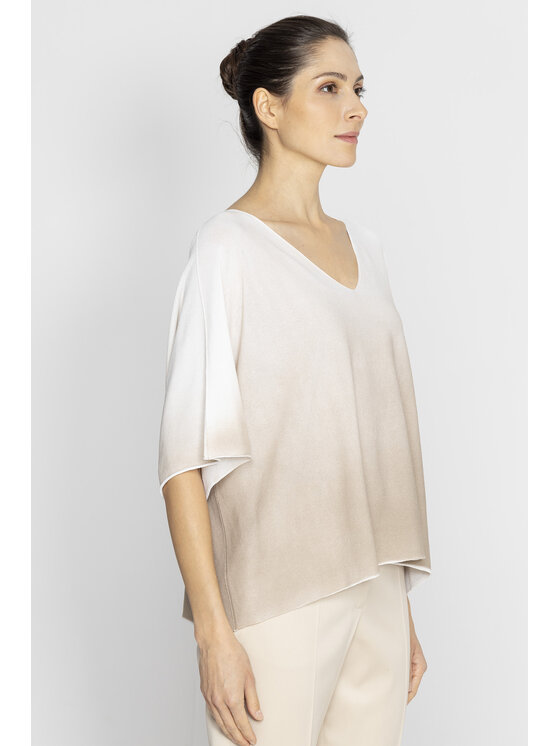 Deni Cler Milano Deni Cler Milano Bluzka T-DC-1341-E2-20-13-1 Beżowy Loose Fit