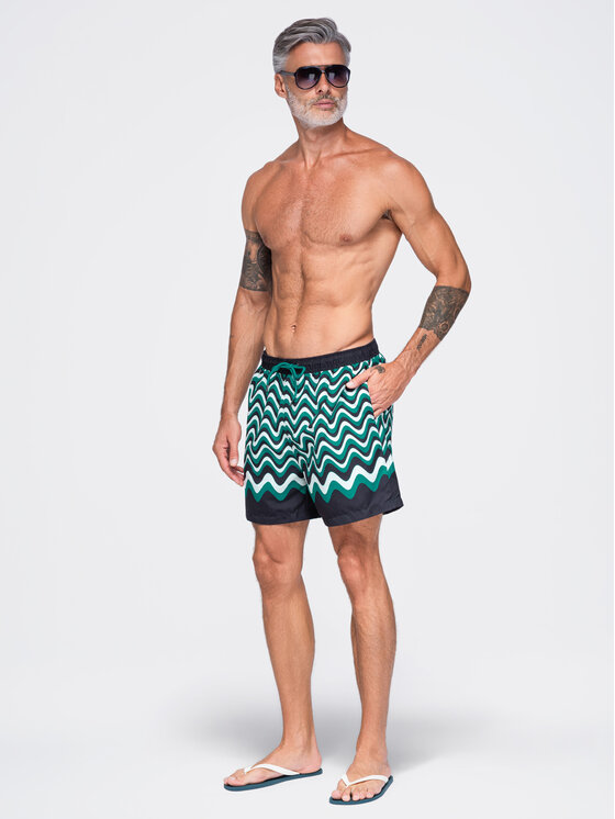 Ombre Ombre Szorty kąpielowe OM-SRSS-0221 Zielony Regular Fit