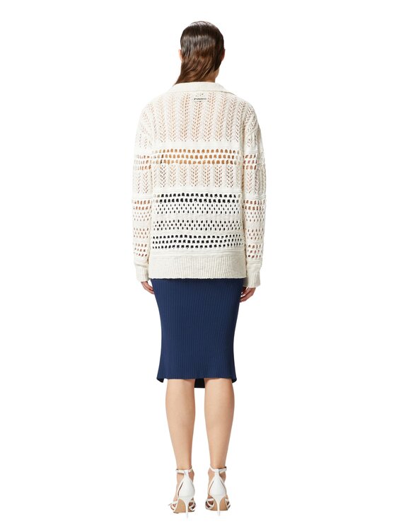 PINKO PINKO Sweter Gorzano maglia cotton Biały Over Fit
