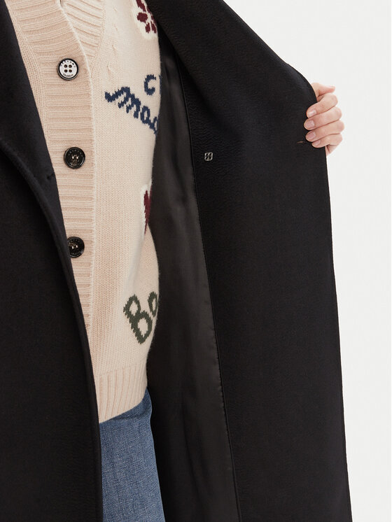 Weekend Max Mara Weekend Max Mara Palton de lână Resina 2525016031 Negru Regular Fit