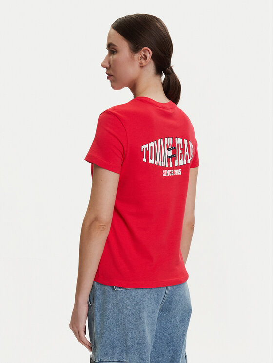 Tommy Jeans Tommy Jeans Tričko DW0DW22274 Červená Regular Fit
