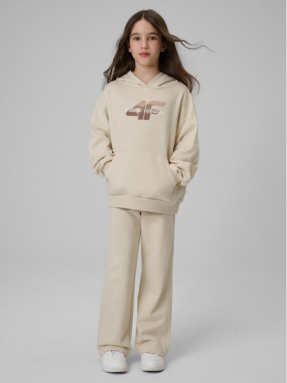 4F 4F Spodnie dresowe WILD WANDERLUST Beżowy Loose Fit