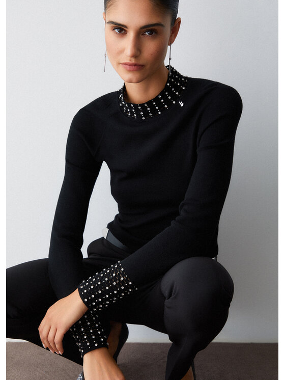 Liu Jo Liu Jo Sweter PA6046MS99E22222 Czarny Slim Fit