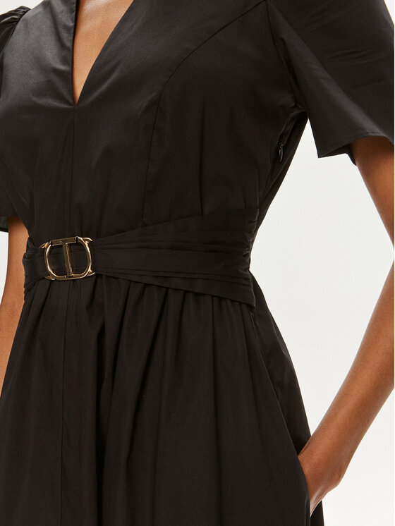 TWINSET TWINSET Srajčna obleka 241TT2020 Črna Loose Fit