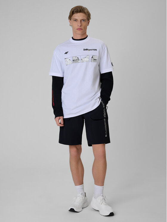 4F 4F T-Shirt MOTOSPORTS 2026 Biały Loose Fit
