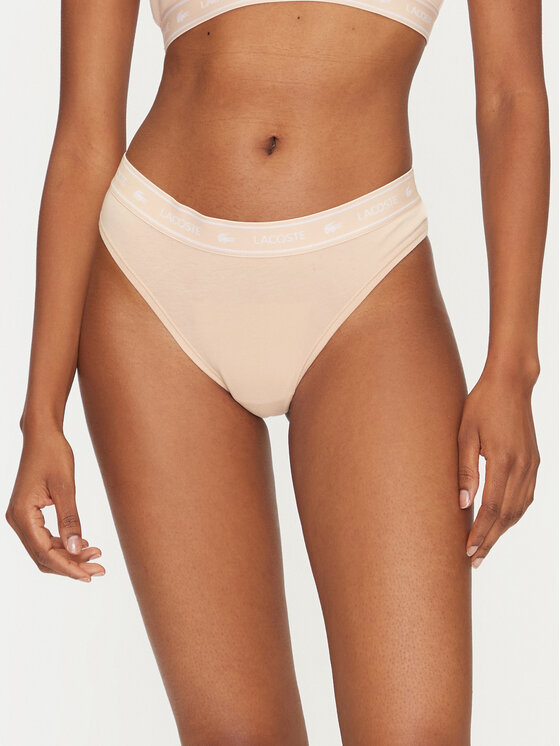 Női Tanga Lacoste, Méret: L, Bézs, 8F1342
