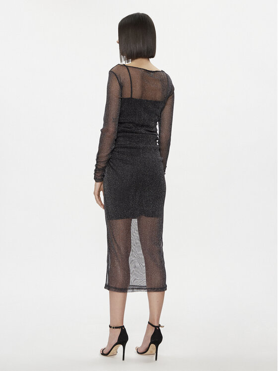 Please Please Sukienka koktajlowa A1WCCFQ000 Czarny Slim Fit
