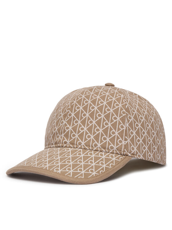 Calvin Klein Šiltovka Emblem Print W Leather Patch Cap LV04F5036G Béžová