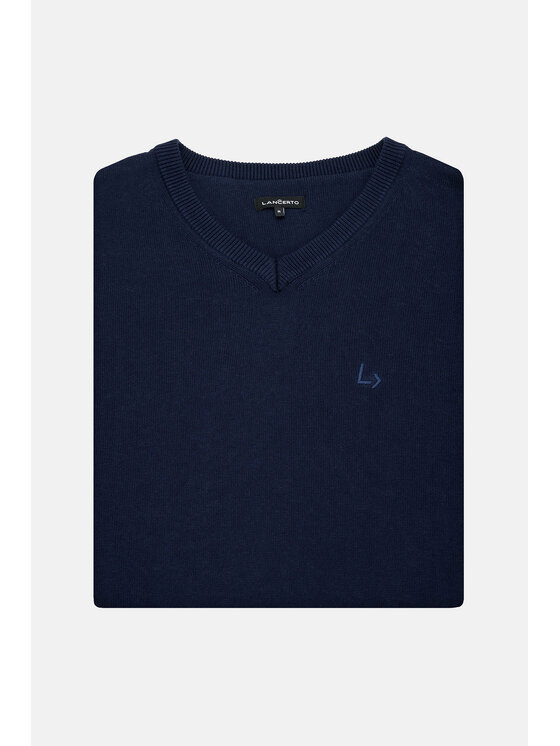 Lancerto Lancerto Sweter Jordi SW073222000070 Granatowy Regular Fit