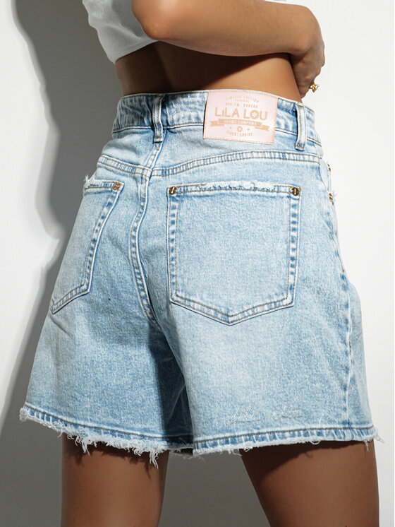 LilaLou LilaLou Szorty jeansowe Be Cool Niebieski Regular Fit