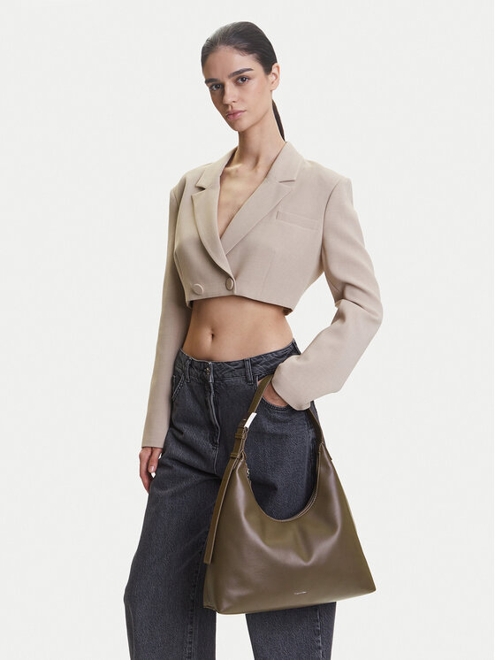 Calvin Klein Calvin Klein Ročna torba Hardware Strap Hobo Shoulder Bag K60K613031 Rjava