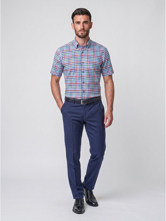 Willsoor Willsoor Koszula 20906 Zielony Slim Fit