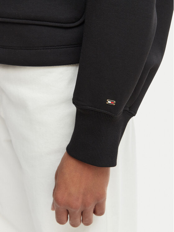 Tommy Hilfiger Tommy Hilfiger Džemperis ar kapuci WW0WW48730 Melns Relaxed Fit