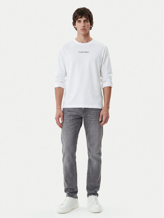 Calvin Klein Calvin Klein Longsleeve Standard Logo LV04LD232G Biały Relaxed Fit