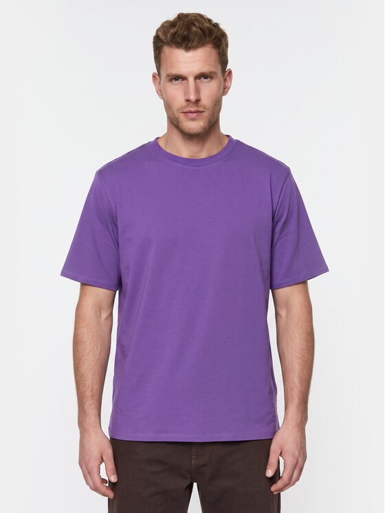 BASICLO BASICLO T-Shirt W-2031-1503 Fioletowy Oversize