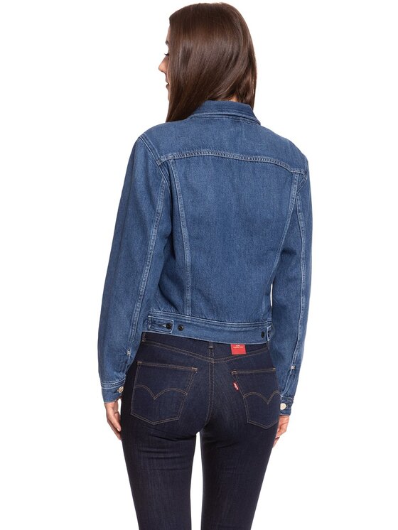 Lee Lee Kurtka damska RIDER CROPPED Niebieski Slim Fit