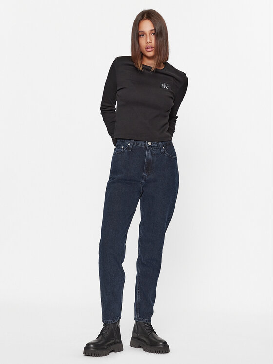 Calvin Klein Jeans Calvin Klein Jeans Jeans hlače J20J221786 Mornarsko modra Mom Fit