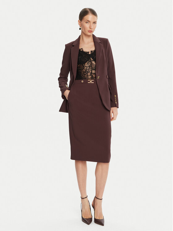 Elisabetta Franchi Elisabetta Franchi Spódnica ołówkowa GO-137-56E2-V320 Bordowy Regular Fit