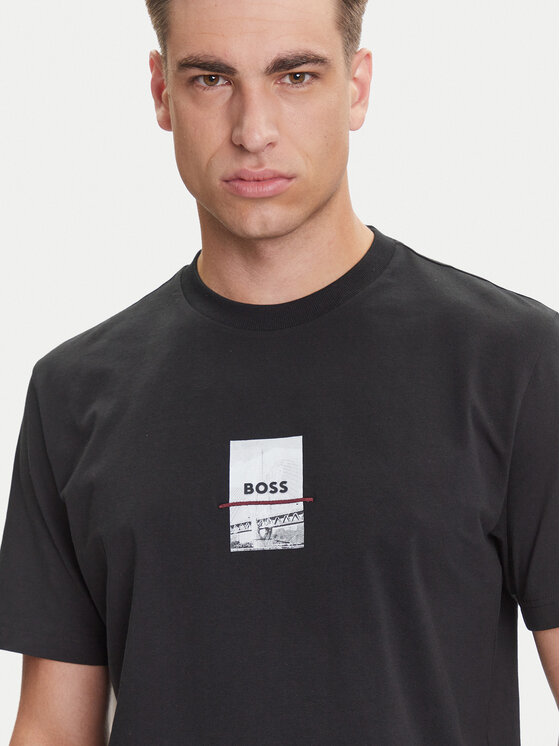 BOSS BOSS T-Shirt Photoprint 50545869 Czarny Relaxed Fit