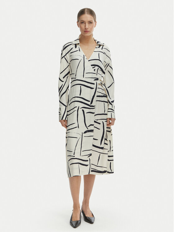 Tommy Hilfiger Tommy Hilfiger Φόρεμα καθημερινό WW0WW48934 Λευκό Relaxed Fit