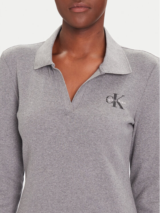 Calvin Klein Jeans Calvin Klein Jeans Φόρεμα καθημερινό Monologo LV047D214G Γκρι Slim Fit