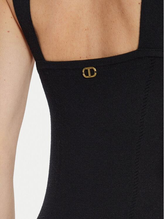 TWINSET TWINSET Koktejlové šaty 242TP3181 Černá Slim Fit