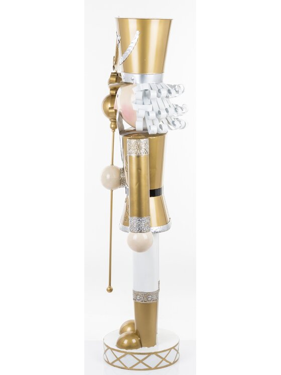 MIAhome MIAhome Figurka Dziadek do Orzechów metalowy złoto-biały 148 cm Złoty
