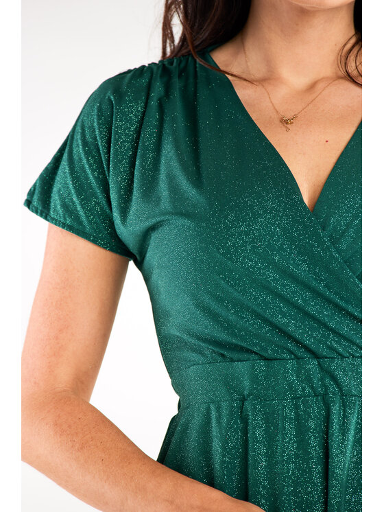 Awama Awama Sukienka wieczorowa A558 Zielony Basic Fit