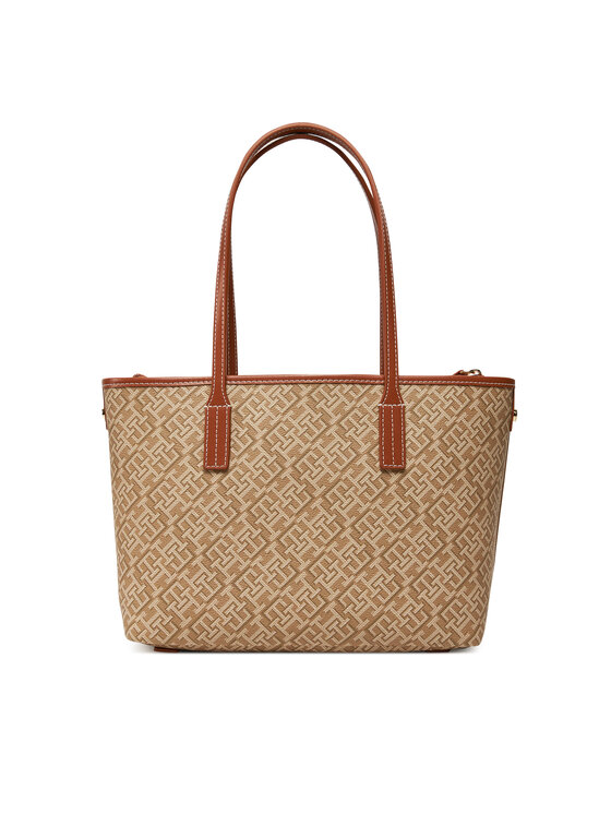 Tommy Hilfiger Tommy Hilfiger Käekott Th Monoplay Leather Mini Tote AW0AW17415 Pruun