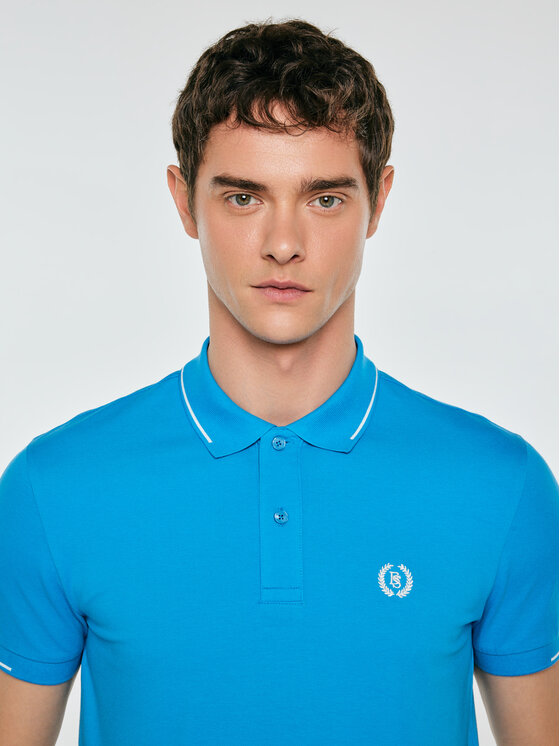 BIG STAR BIG STAR Polo POLIAN Niebieski Slim Fit