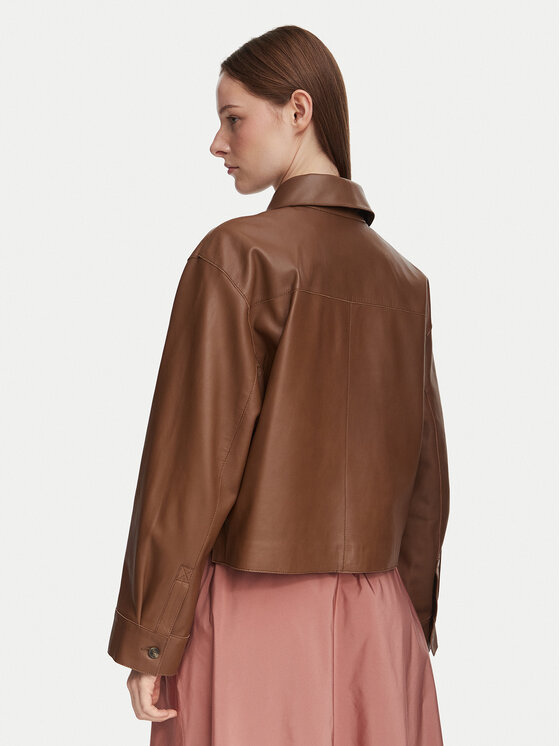Weekend Max Mara Weekend Max Mara Lederjacke Piovra 2625446021 Braun Regular Fit