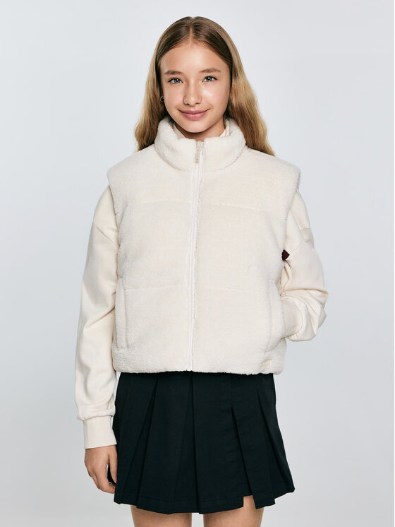 BIG STAR BIG STAR Kamizelka ZOJA Kremowy Basic Fit