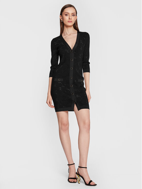 Blugirl Blumarine Blugirl Blumarine Sukienka dzianinowa RA3105-MA18F Czarny Slim Fit