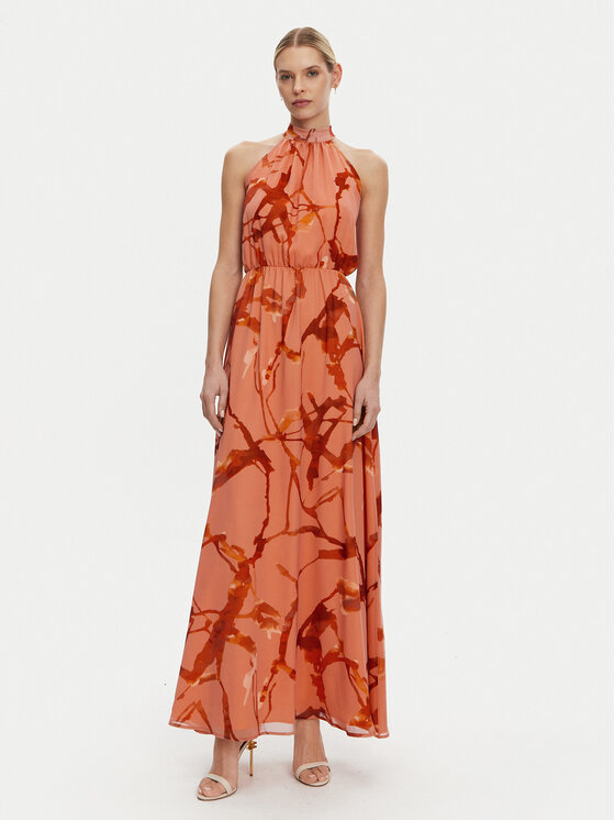 Artigli Artigli Sukienka wieczorowa ACAB001759 Pomarańczowy Regular Fit