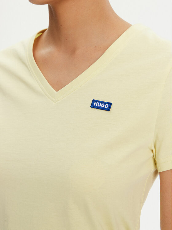 HUGO HUGO T-shirt Classic 50513667 Žuta Slim Fit