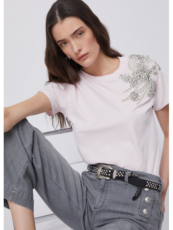 Liu Jo Liu Jo T-shirt CA6010J3868P9749 Rosa chiaro Regular Fit