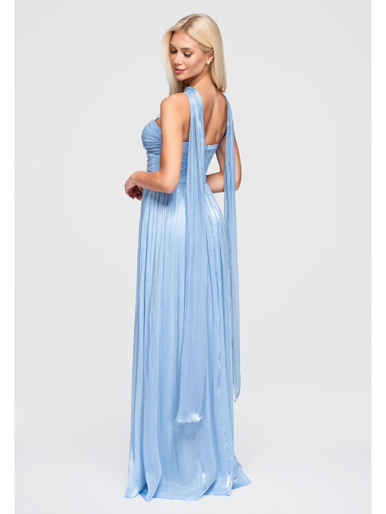 Ombre Ombre Sukienka wieczorowa LA-OM-DLR408 Niebieski Slim Fit