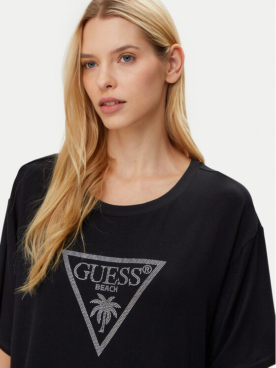Guess Guess T-Shirt E4GI00 K68D2 Czarny Regular Fit