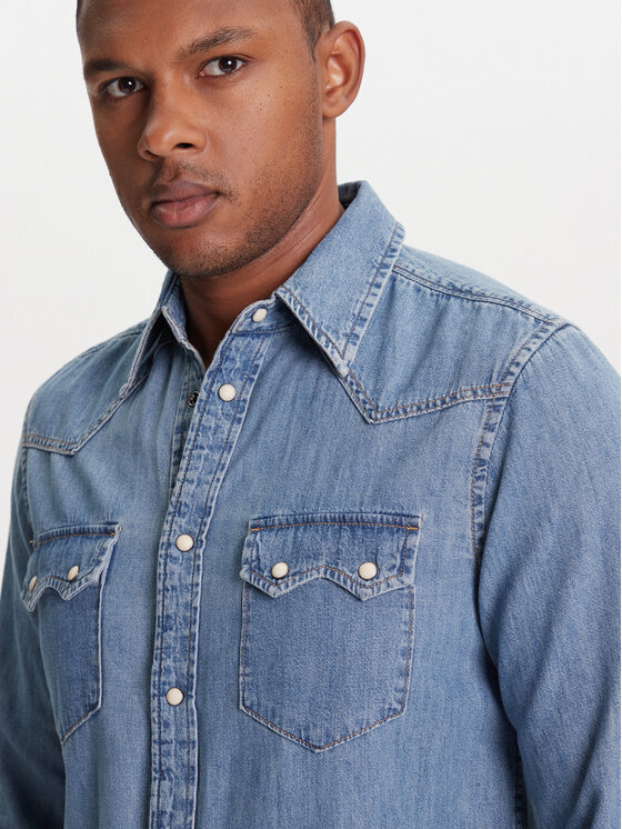 United Colors Of Benetton United Colors Of Benetton Koszula jeansowa 5RZKUQ03F Niebieski Regular Fit