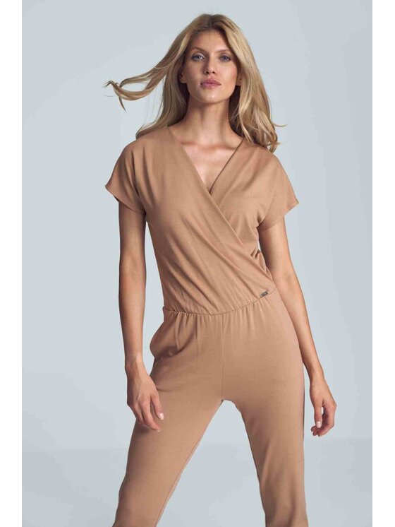 FIGL FIGLFIGL Jumpsuit M708 Beige Regular Fit