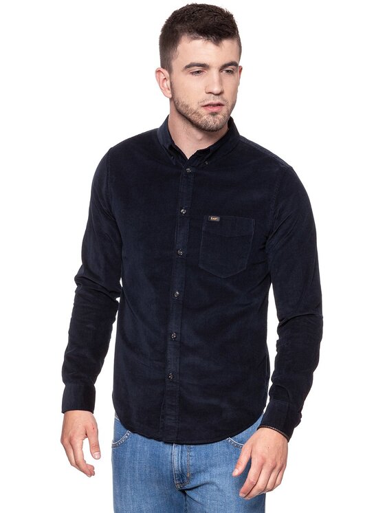 Lee Lee Koszula BUTTON DOWN Niebieski Regular Fit