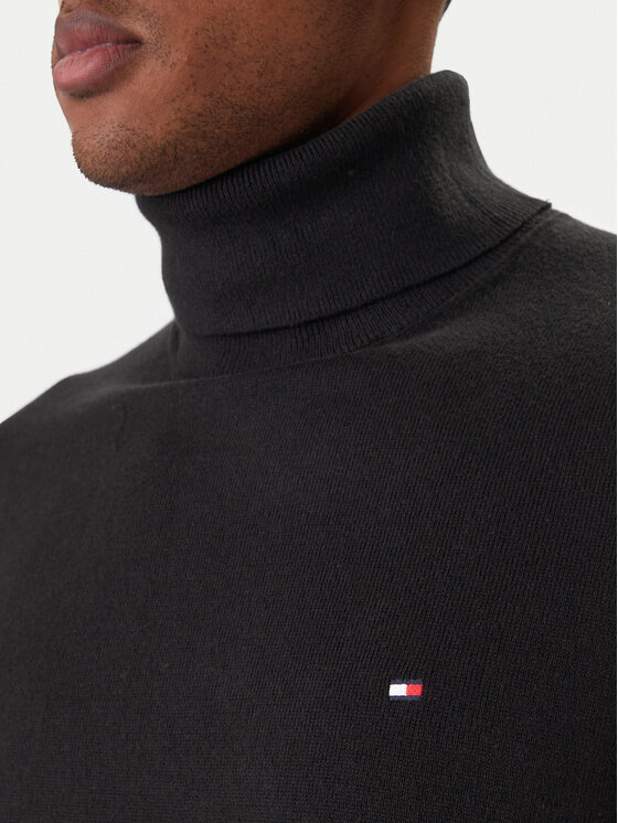 Tommy Hilfiger Tommy Hilfiger Rolák Pima MW0MW28048 Čierna Regular Fit