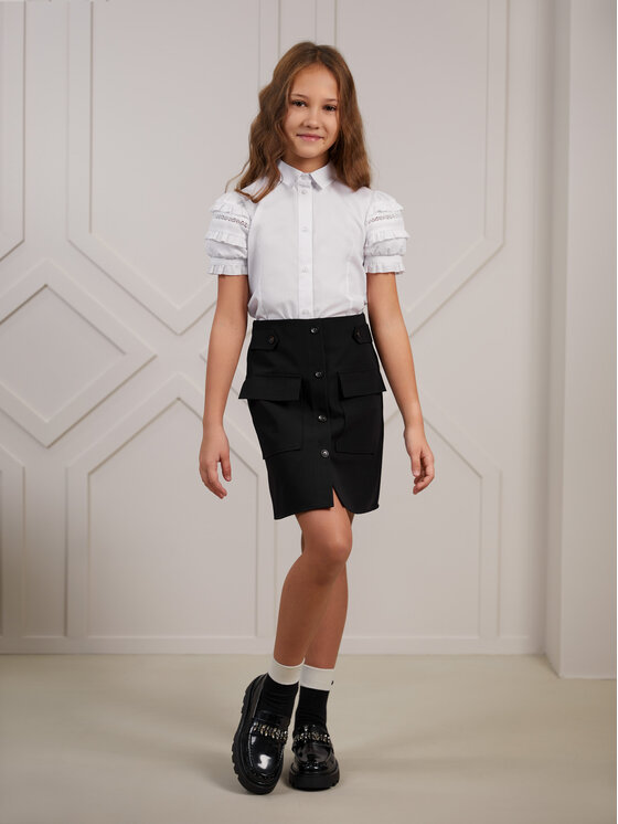 SLY SLY Bluzka 4S-103 Biały Comfortable Fit