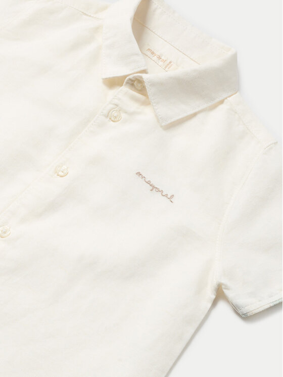 Mayoral Mayoral Set cămașă și șorturi din material textil 1248 Alb Regular Fit