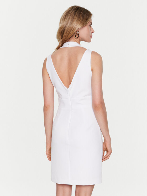 Guess Guess Každodenní šaty Amanda W3GK52 WB4H2 Bílá Slim Fit