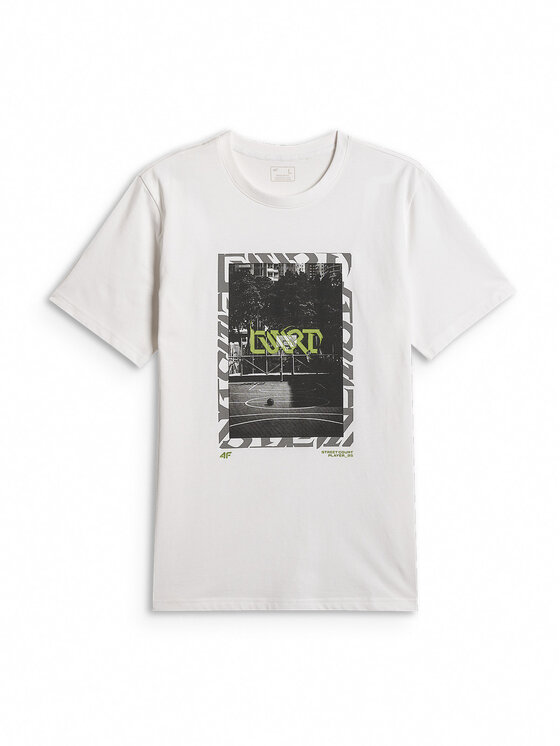 4F 4F T-Shirt FLUID EXPRESSIONS Biały Regular Fit