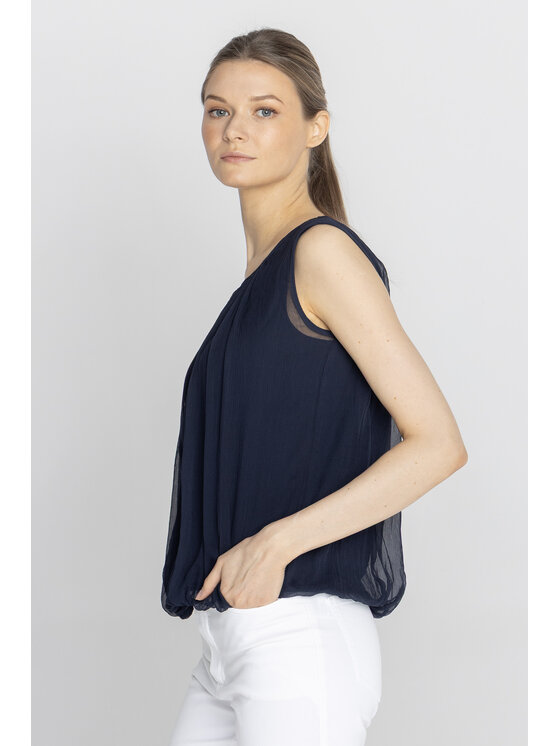 Deni Cler Milano Deni Cler Milano Bluzka W-DC-1034-F2-H9-58-1 Granatowy Regular Fit