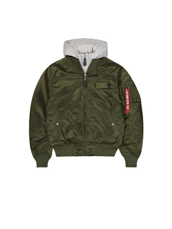 Alpha Industries Alpha Industries Kurtka bomber MA-1 D-Tec Hood Bomber Jacket Zielony Slim Fit
